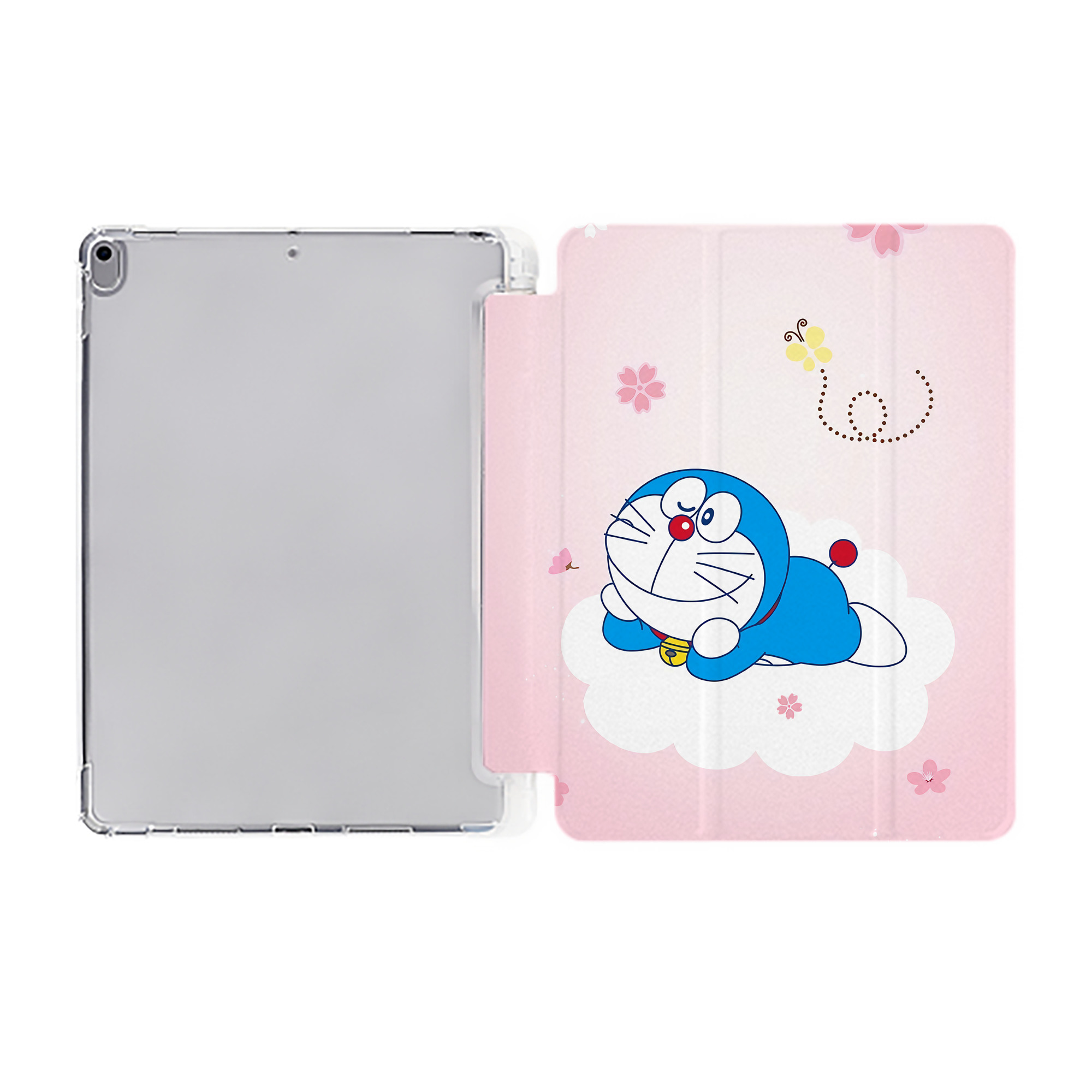 （画像用） ドラえもん Doraemon IPad ケース ペン収納付き 三つ折りスタンド PUレザー×シリコン 対応機種9.5/10.5/10.9インチ
